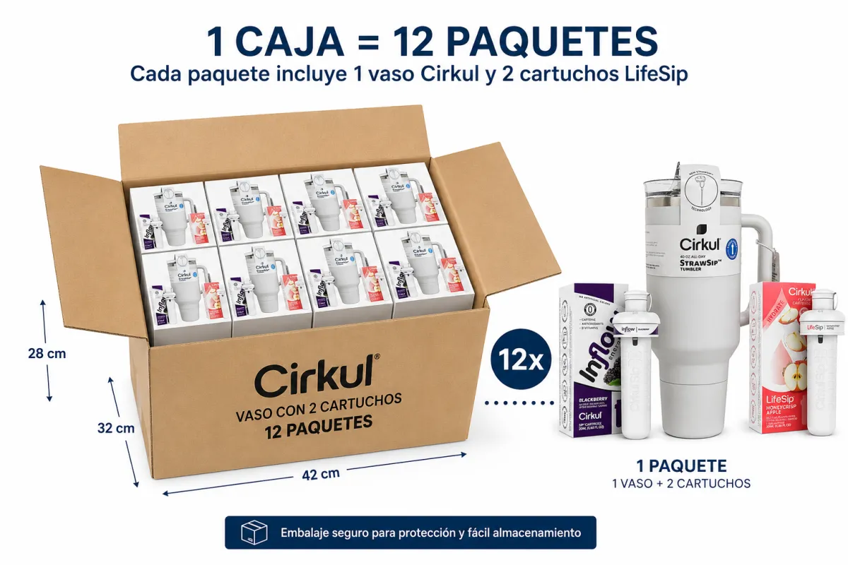 12 VASOS CIRKUL CON 2 CARTUCHOS CADA UNO